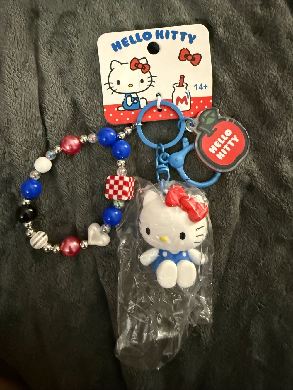 Sanrio Hello Kitty Series Hand Rope Red Apple Keychain Red Apple Keychain Set